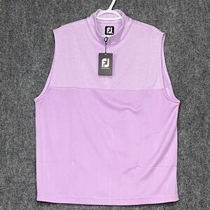 FootJoy Heather Yoke 1/2 Zip Vest Sleeveless Golf Top Mens‎ Large Lavender New